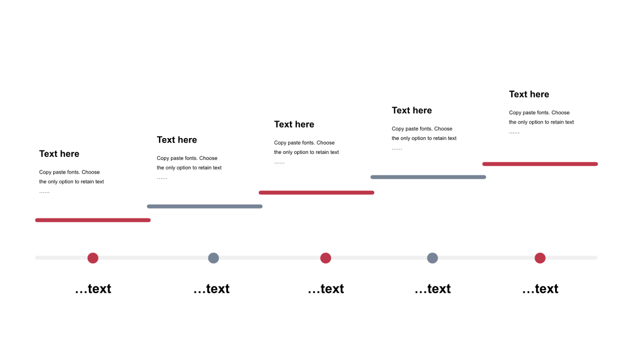 红色线条扁平4项PPT流程时间轴