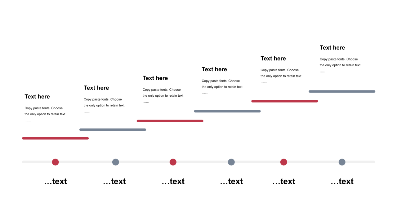 红色线条扁平4项PPT流程时间轴