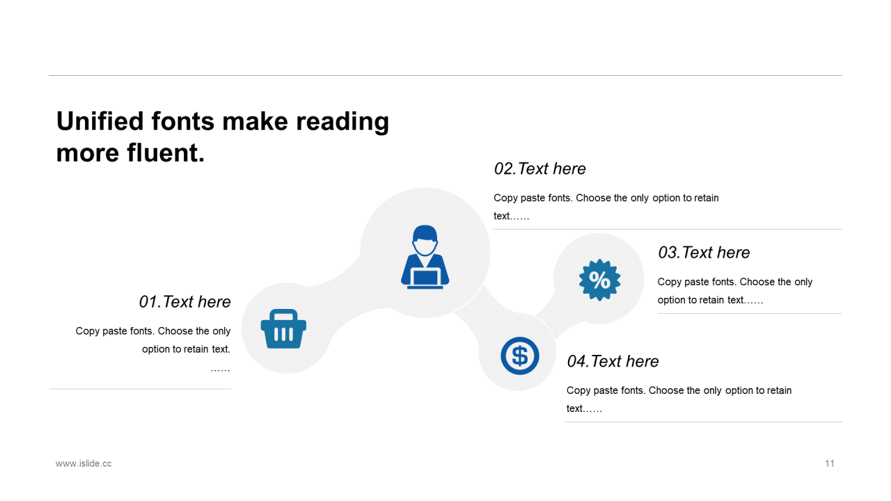 精美蓝色个性扁平化插画工作汇报PPT素材