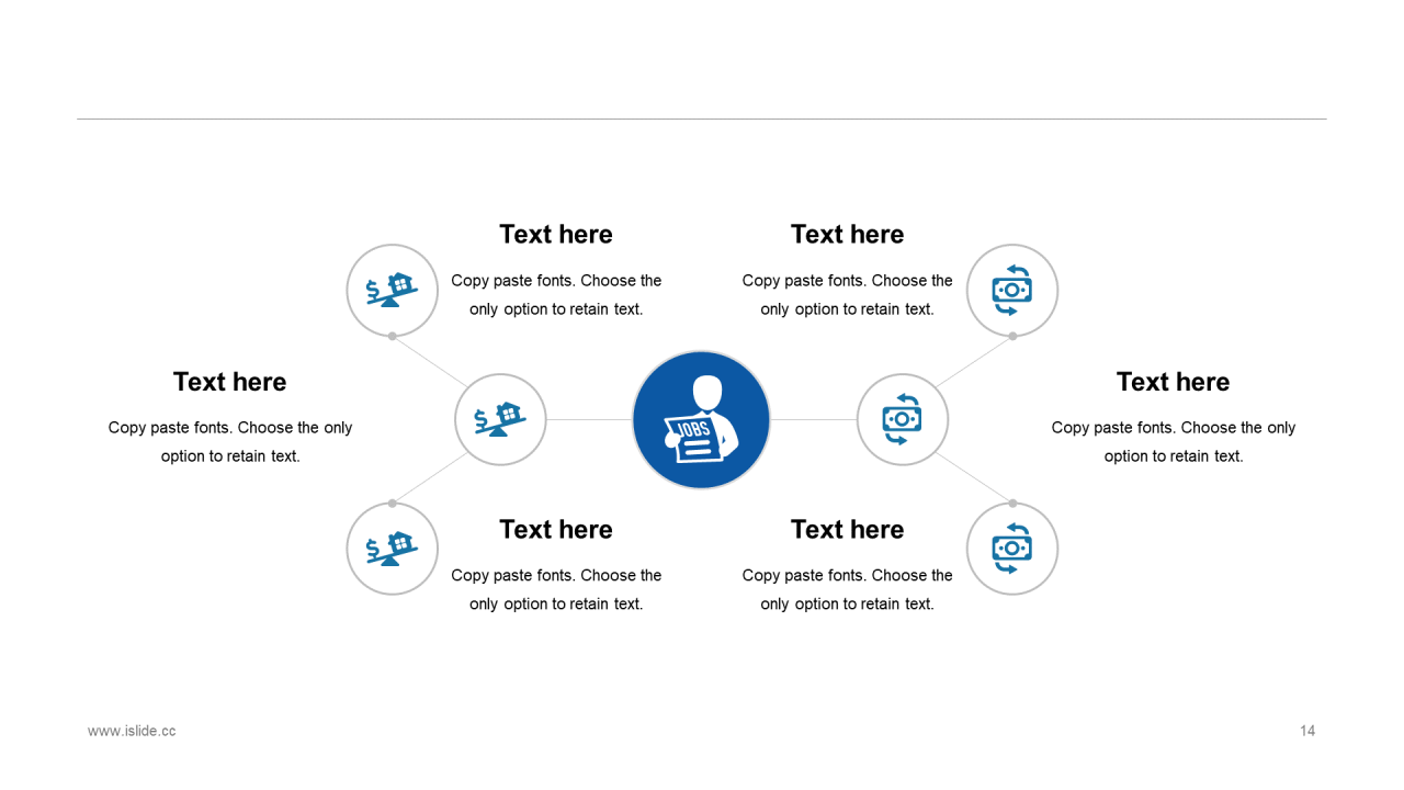 精美蓝色个性扁平化插画工作汇报PPT素材