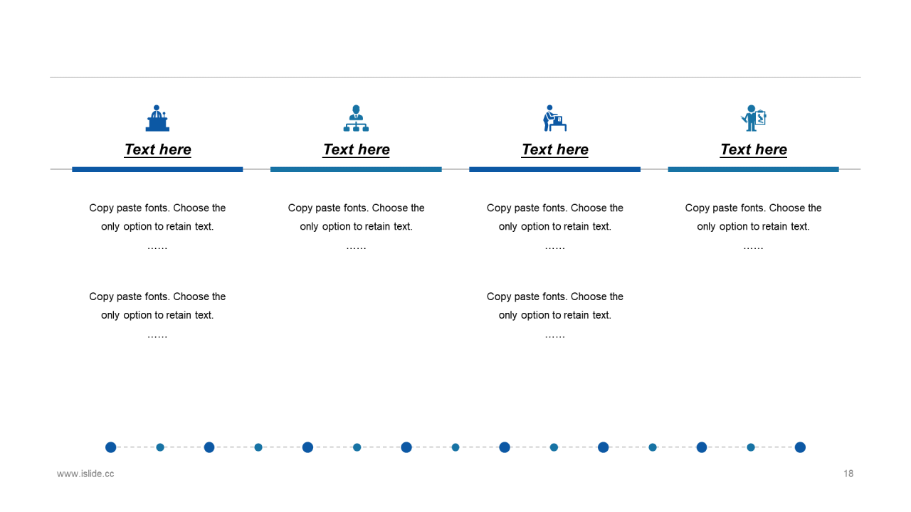 精美蓝色个性扁平化插画工作汇报PPT素材