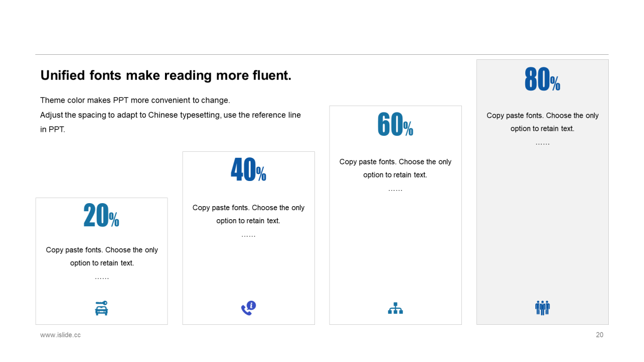 精美蓝色个性扁平化插画工作汇报PPT素材