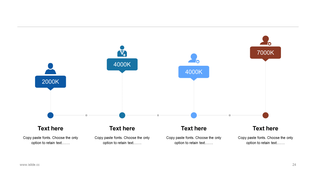 精美蓝色个性扁平化插画工作汇报PPT素材