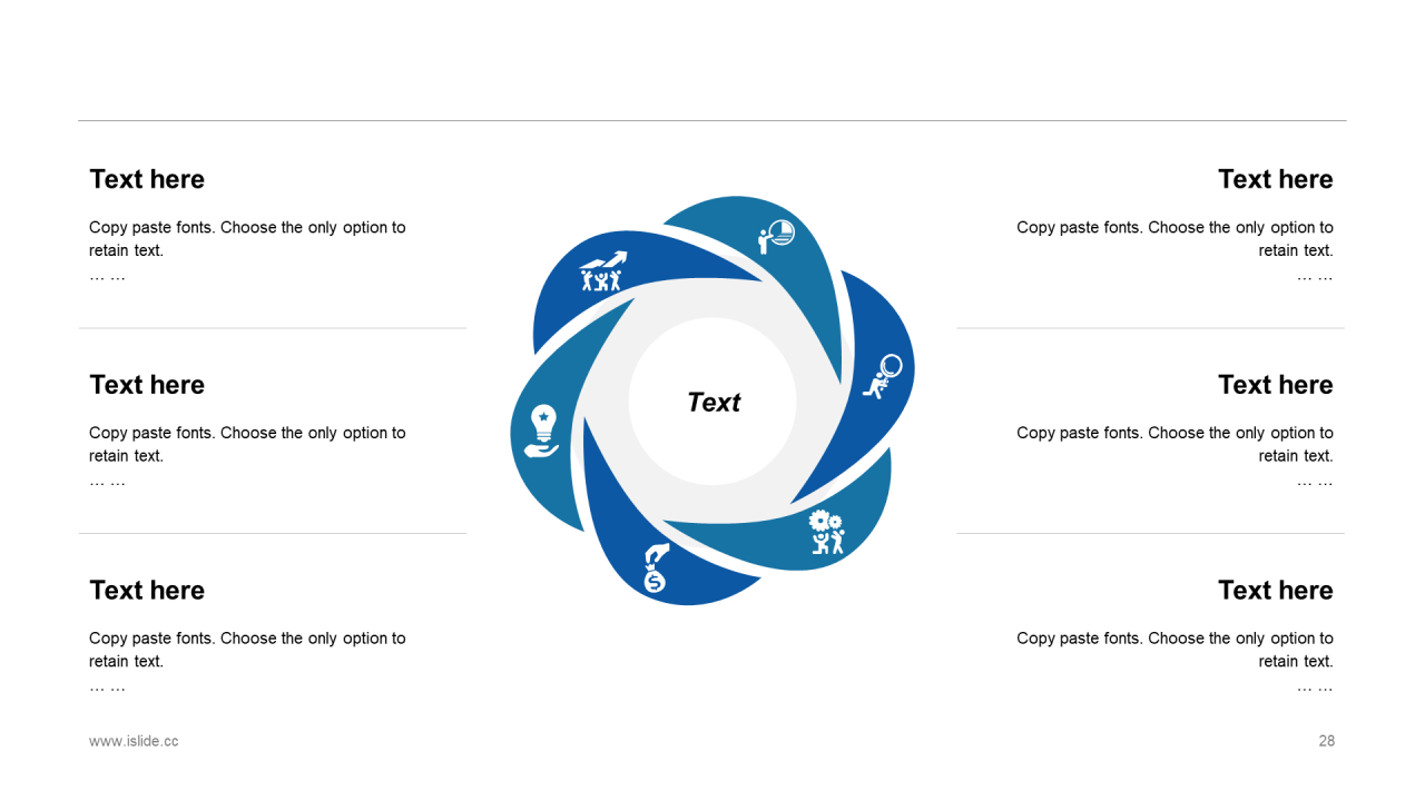 精美蓝色个性扁平化插画工作汇报PPT素材