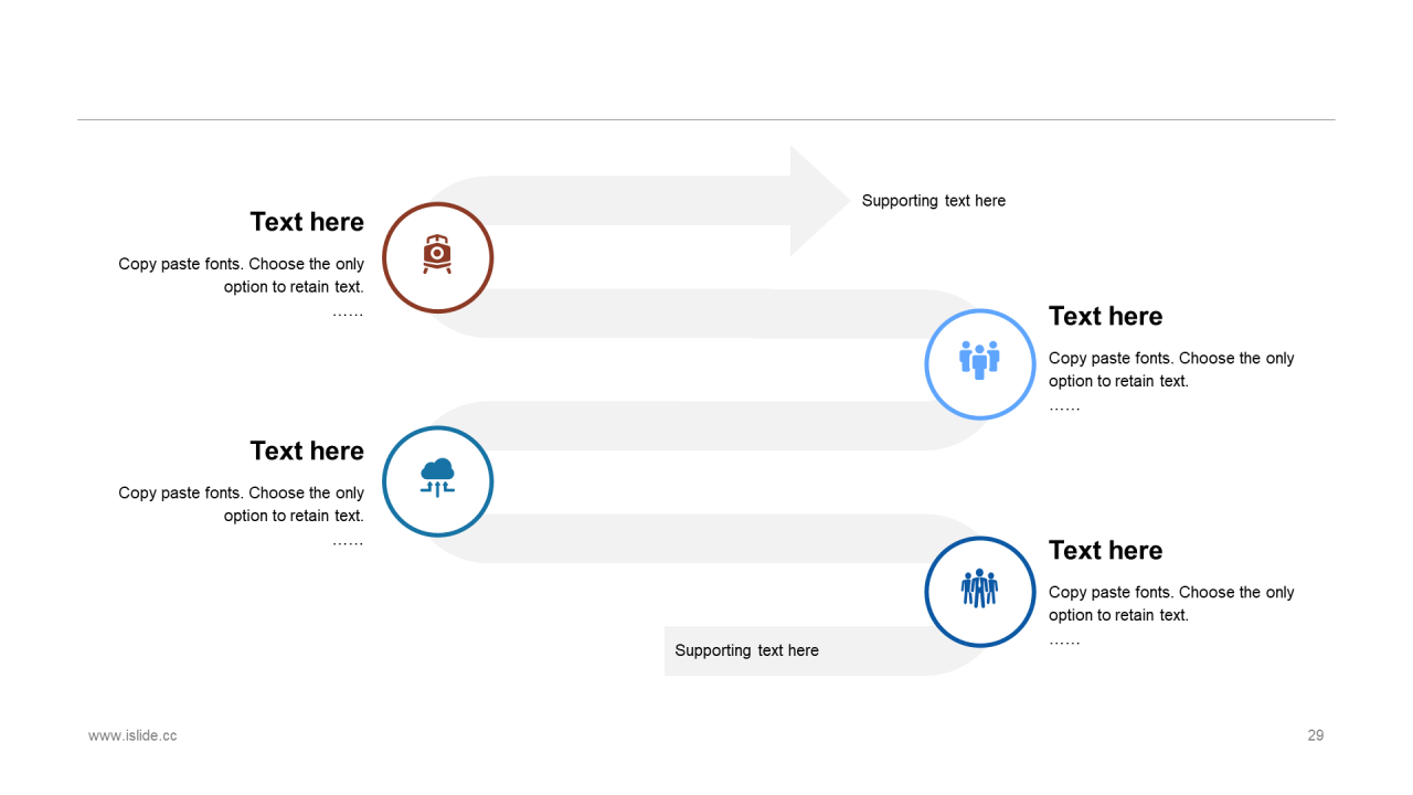 精美蓝色个性扁平化插画工作汇报PPT素材