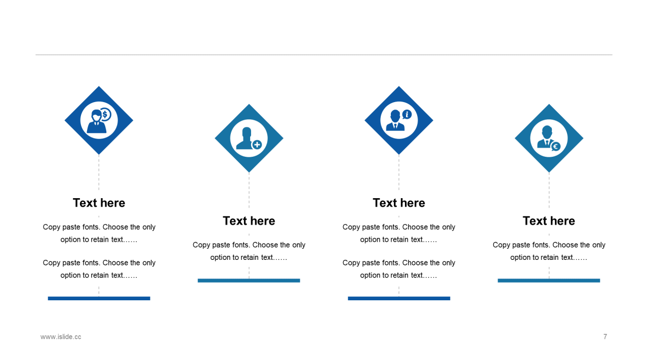 精美蓝色个性扁平化插画工作汇报PPT素材