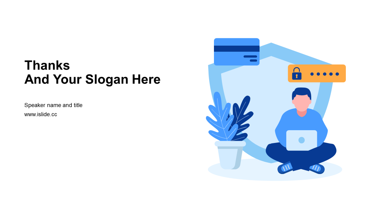 蓝色插画风商务年初计划汇报工作总结PPT模板下载