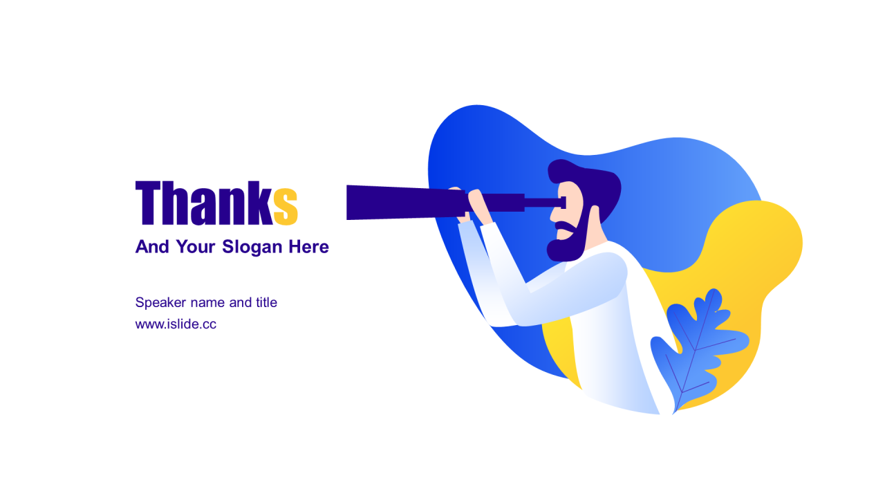 蓝色插画创意简约工作总结PPT案例