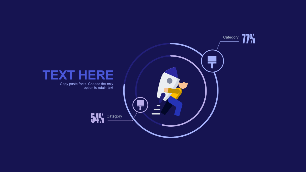 多色扁平PPT环形图