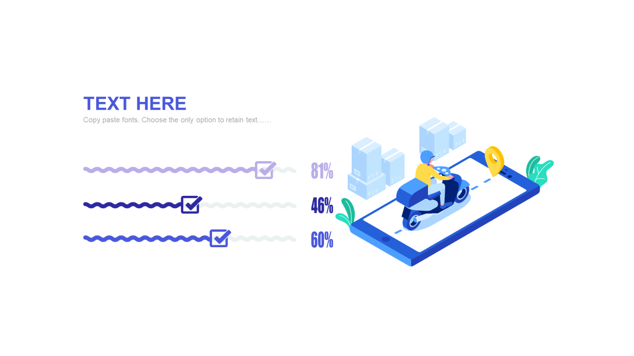 多色扁平PPT条形图
