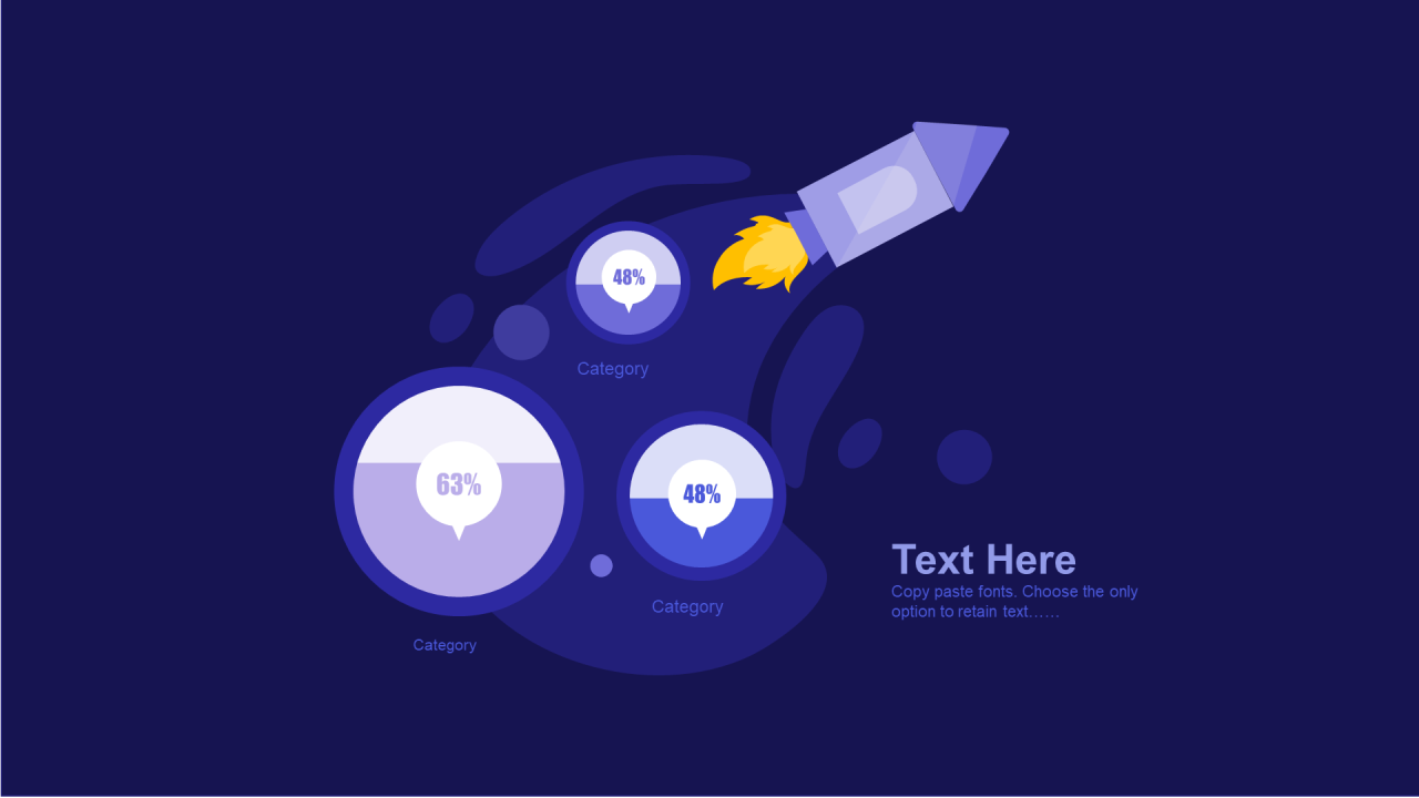 蓝色创意PPT柱状图