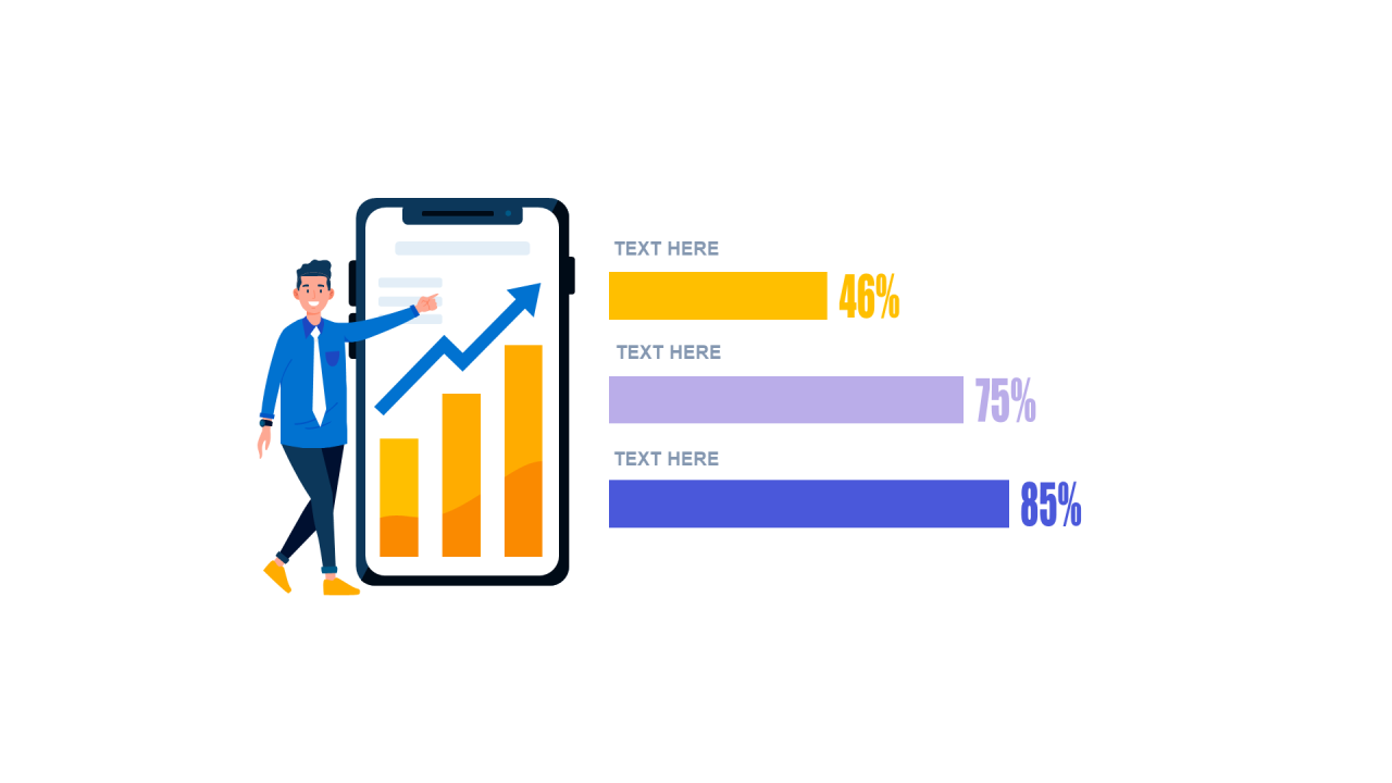 多色扁平PPT条形图