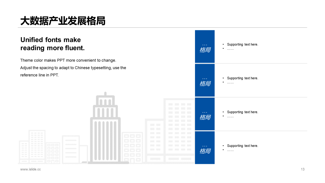 蓝色渐变简约风大数据科技行业公司介绍发布会策划PPT模板