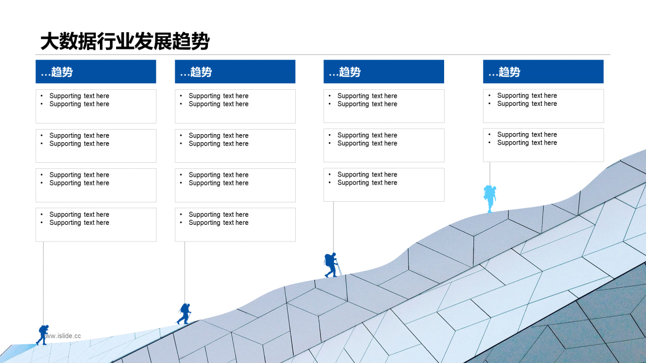 蓝色渐变简约风大数据科技行业公司介绍发布会策划PPT模板
