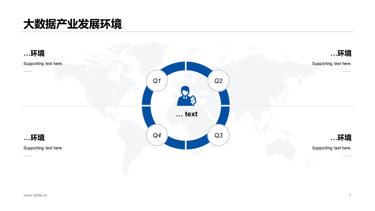 蓝色渐变简约风大数据科技行业公司介绍发布会策划PPT模板