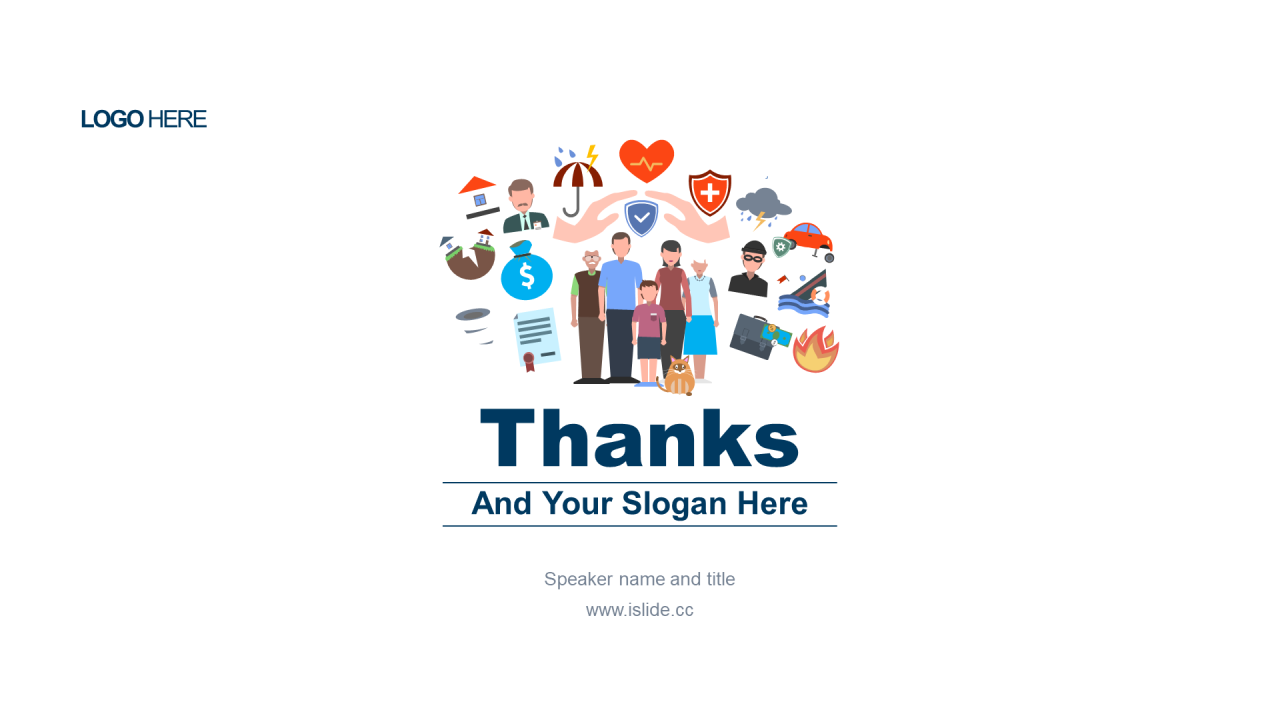 多色插画互联网保险商业计划书PPT案例