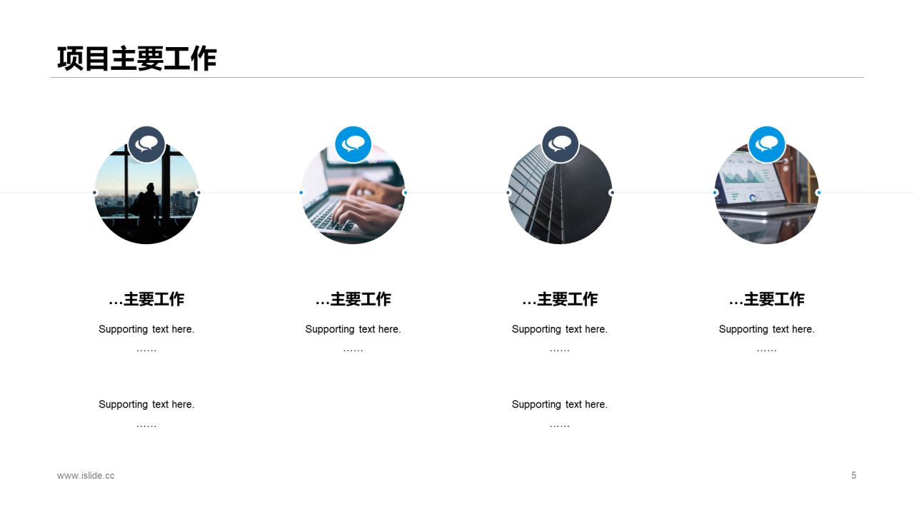 蓝色简约部门项目总结报告PPT案例