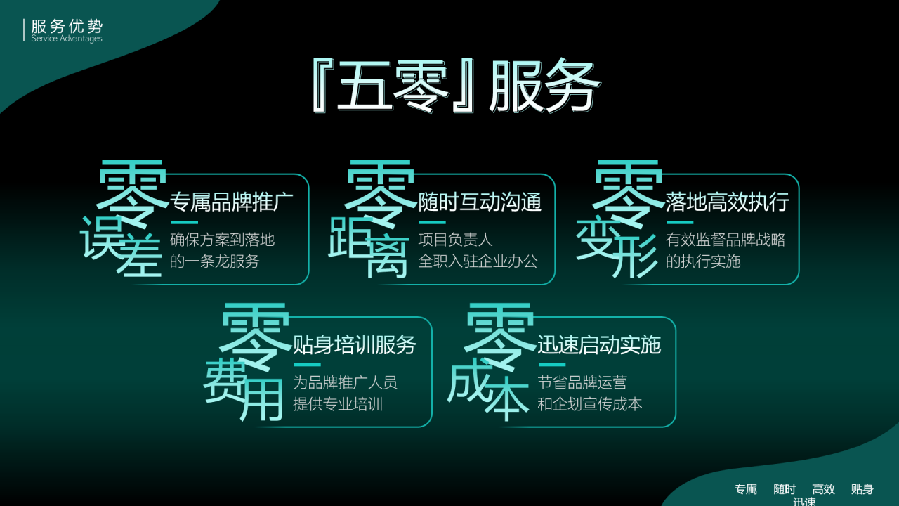 蓝色商务市场营销服务介绍PPT案例
