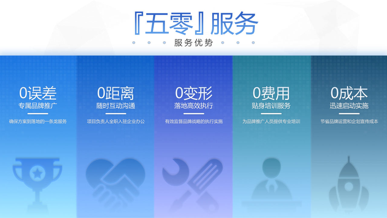 蓝色商务市场营销服务介绍PPT案例
