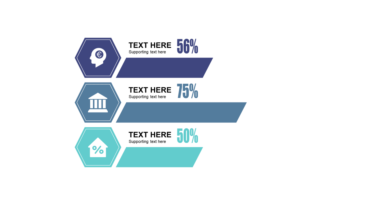 多色扁平PPT条形图