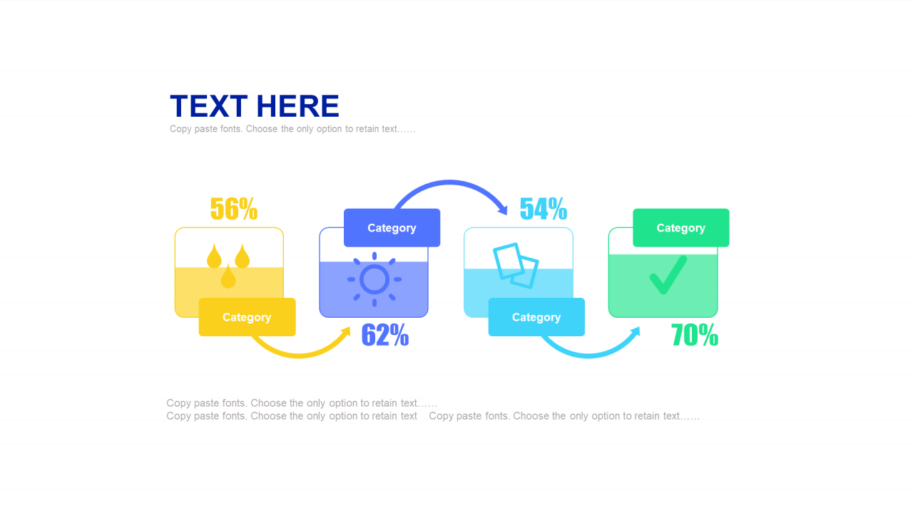 多色扁平PPT柱状图