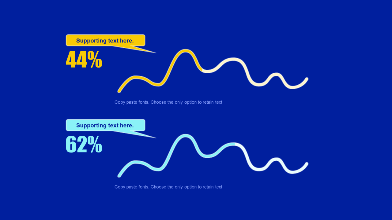 多色扁平PPT折线图
