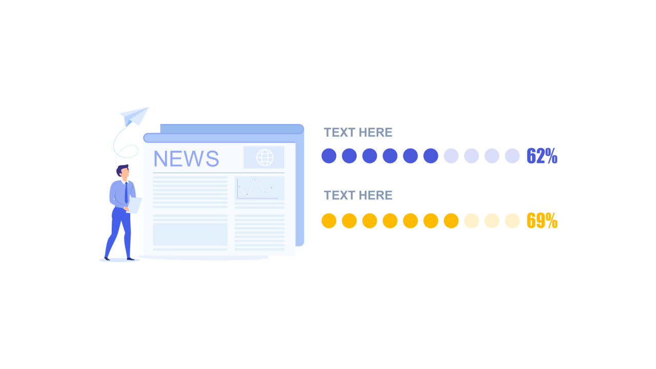 多色扁平PPT条形图