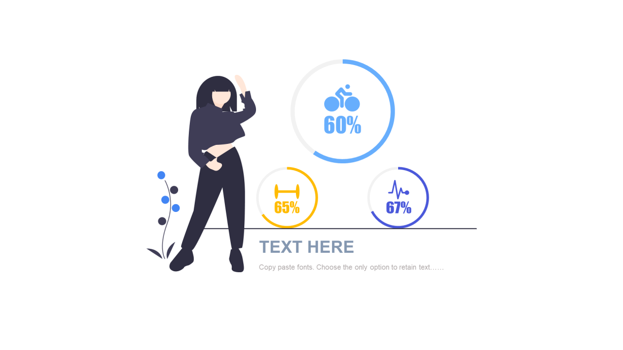 多色扁平PPT环形图