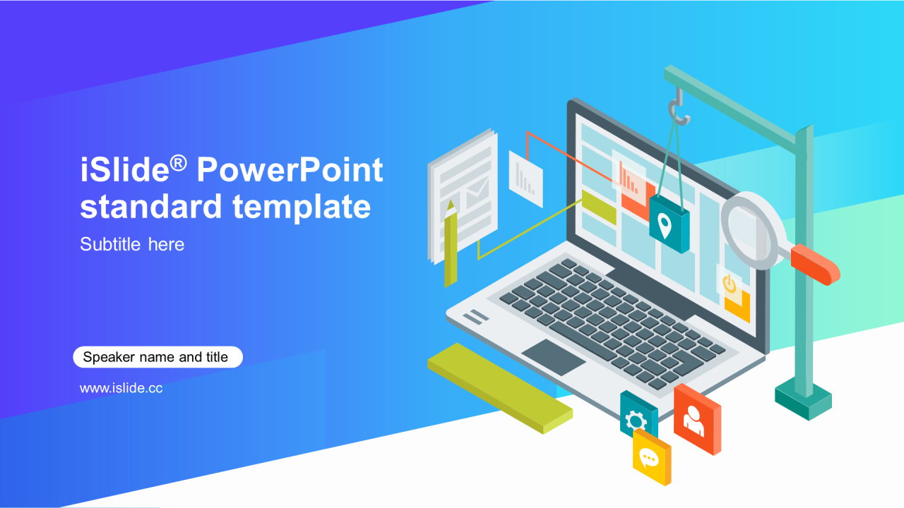 蓝色插画培训课件竞聘述职PPT案例