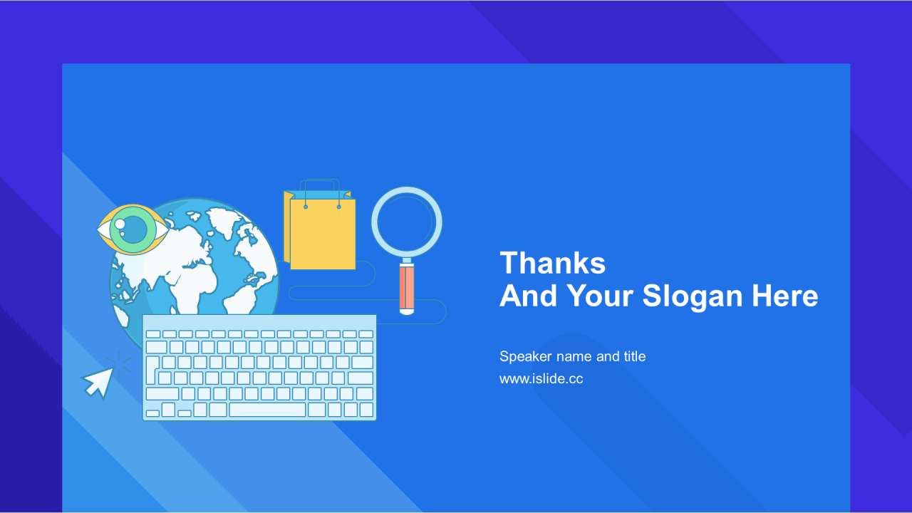 蓝色插画工作总结毕业答辩PPT案例