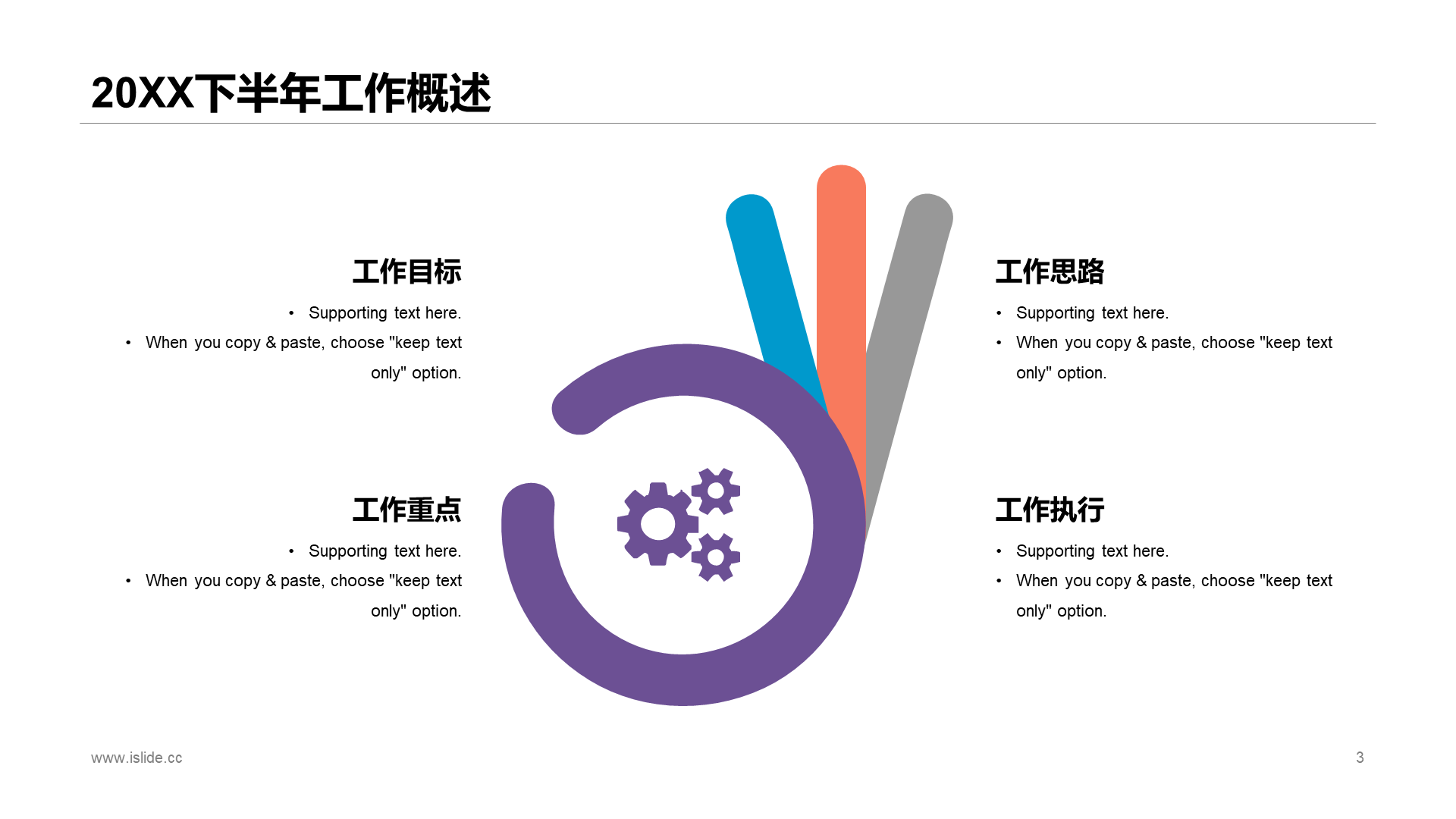 紫色创意个人工作总结报告PPT案例