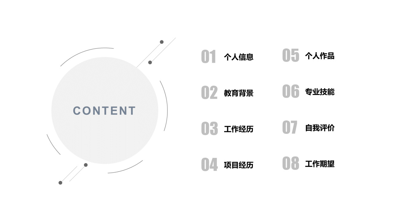 白色商务个人简历摄影师岗位竞聘述职PPT模板