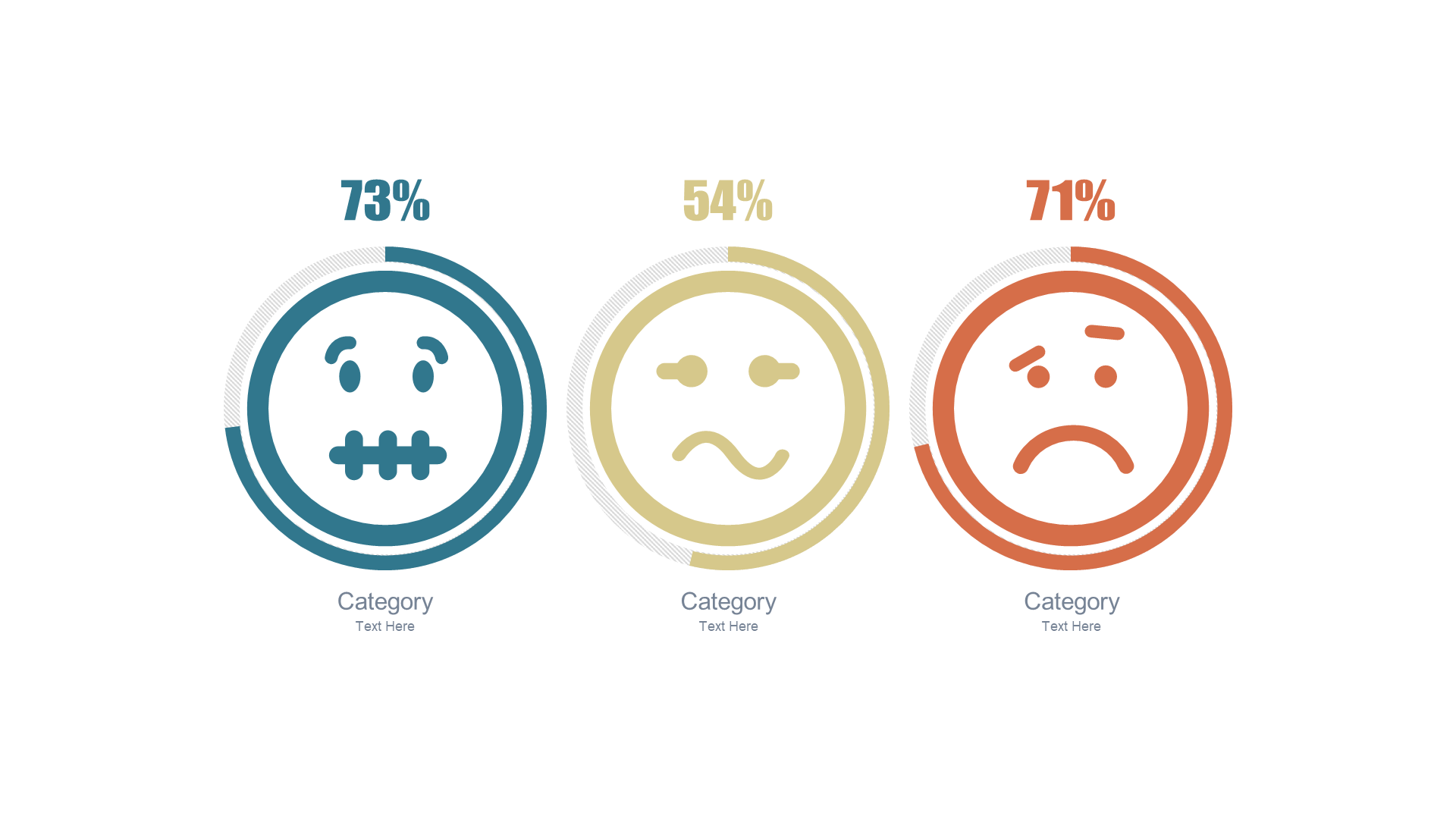 多色创意PPT环形图