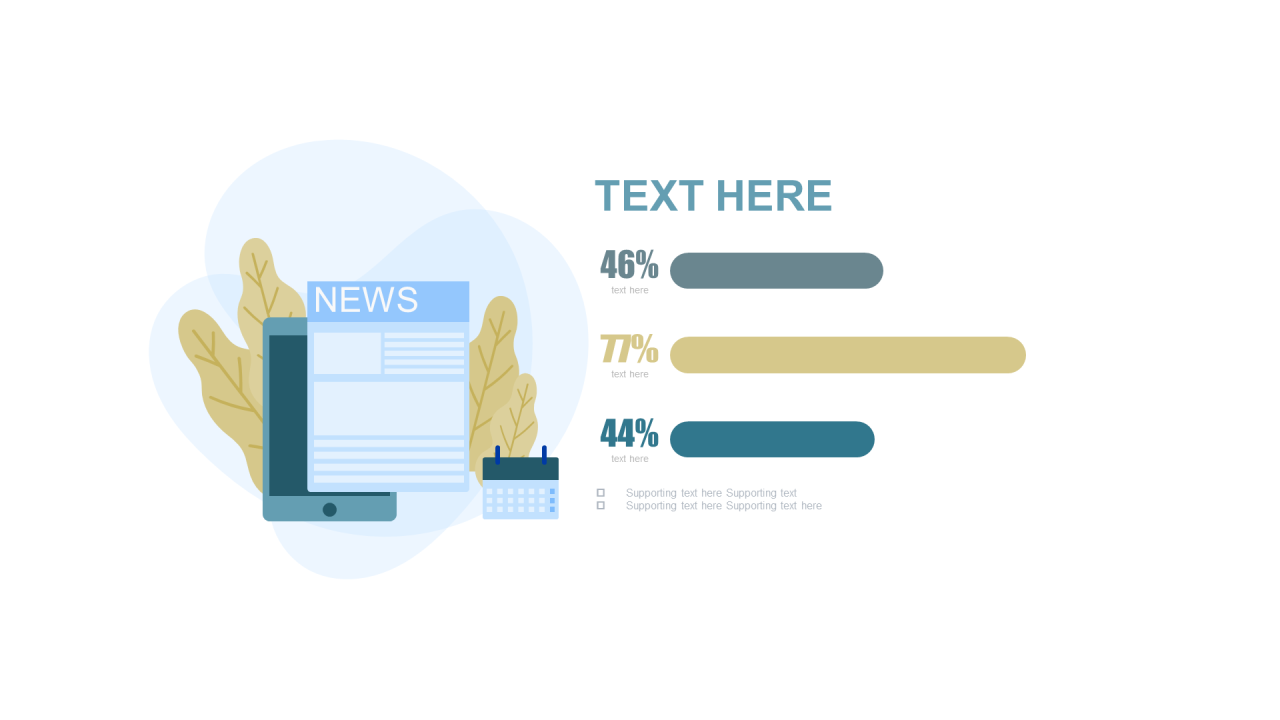 多色商务PPT条形图