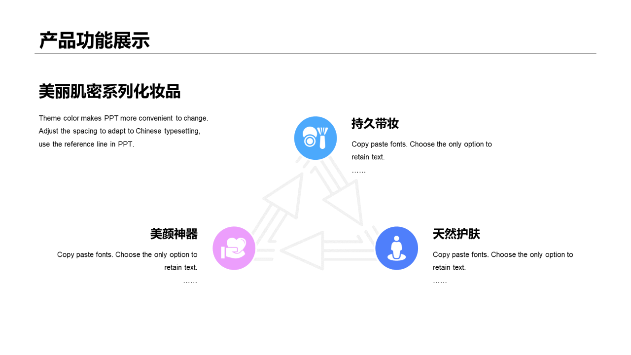 粉色简约化妆品新品发布会PPT案例