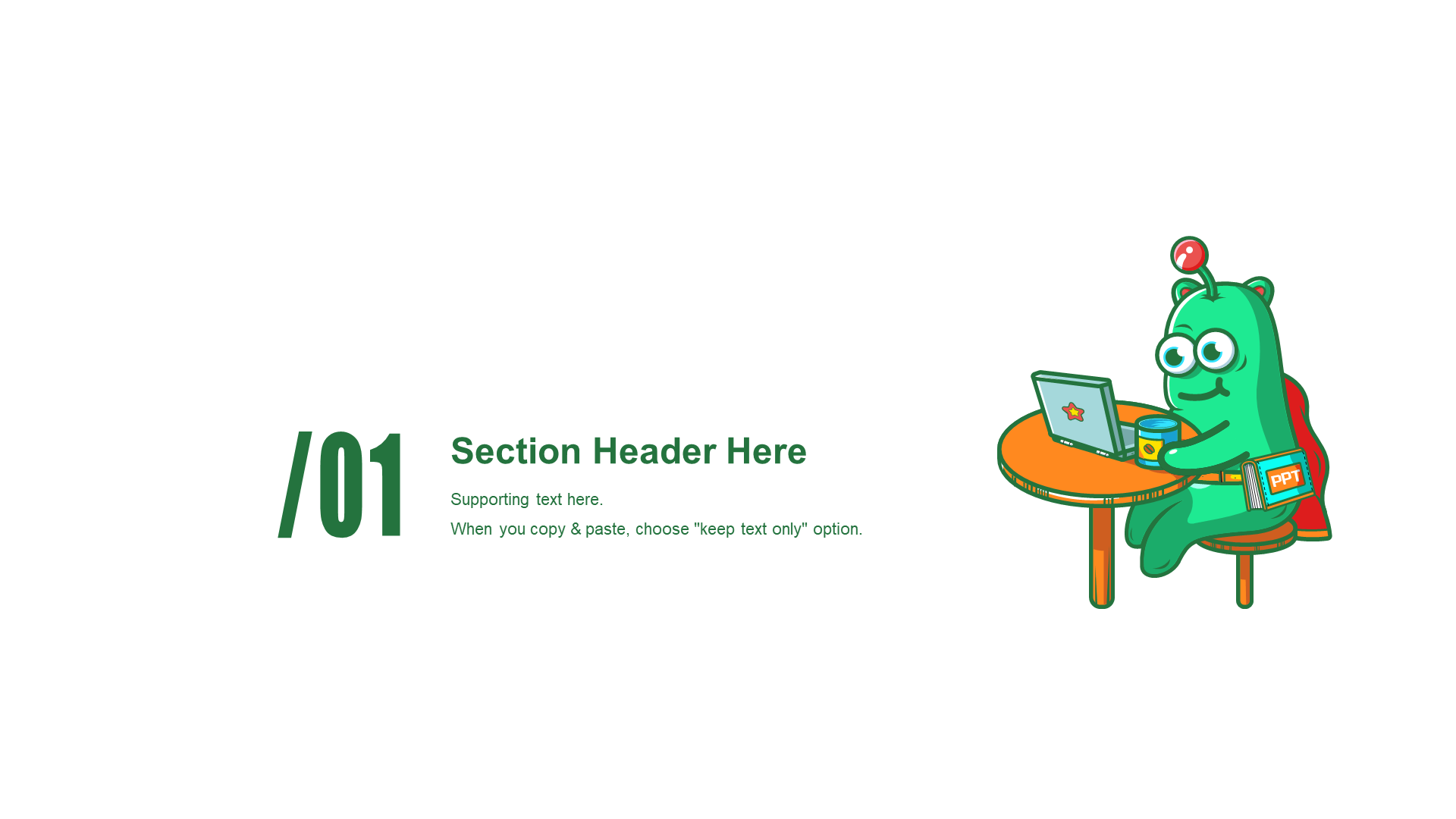 PPT Theme of Green Illustration Children's Education and Training Courseware