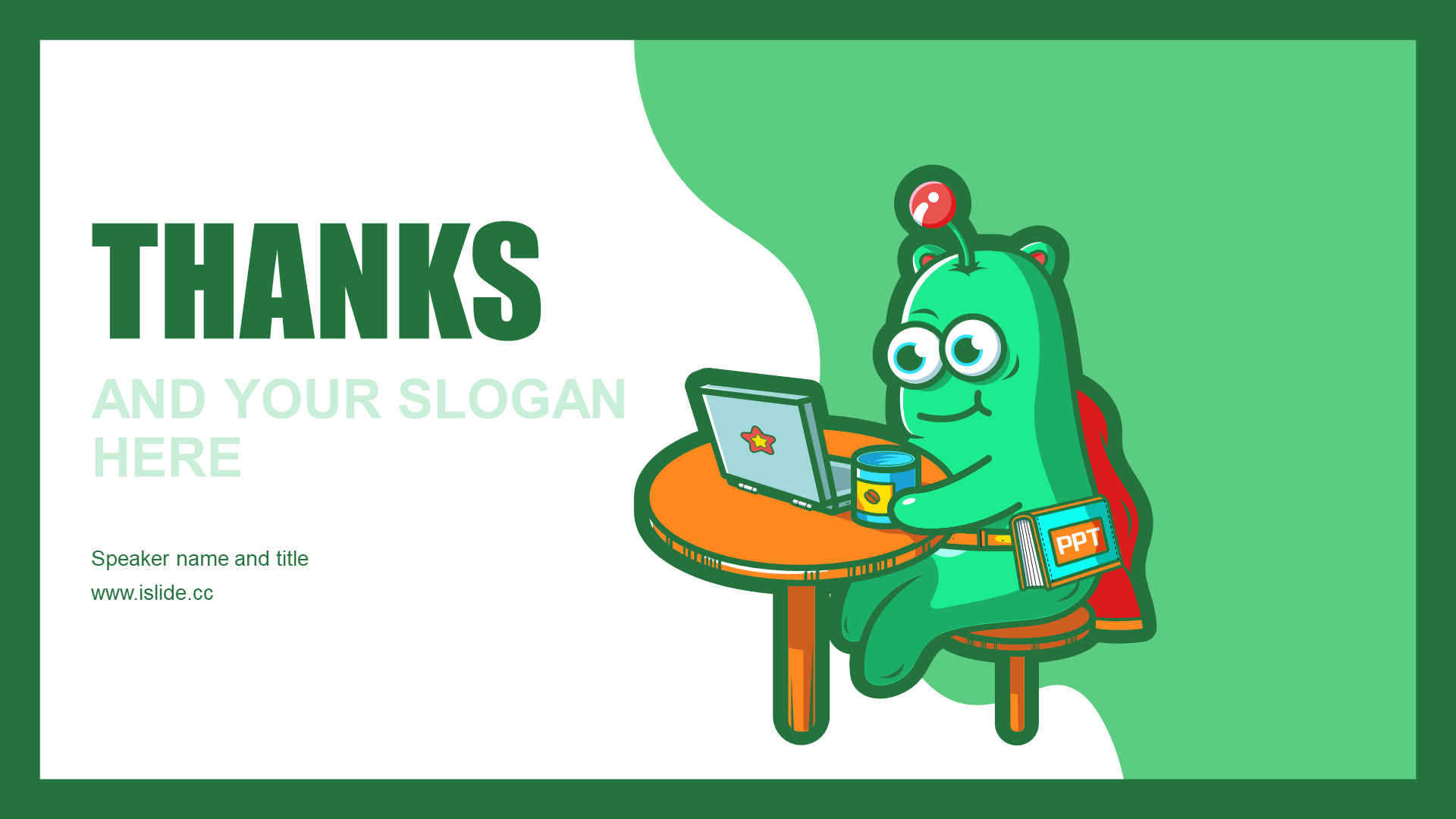 PPT Theme of Green Illustration Children's Education and Training Courseware