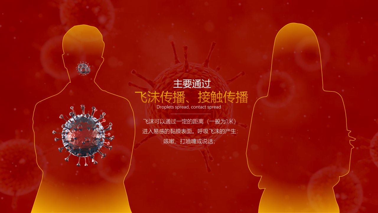 红色创意新型冠状病毒的认识与防护PPT案例