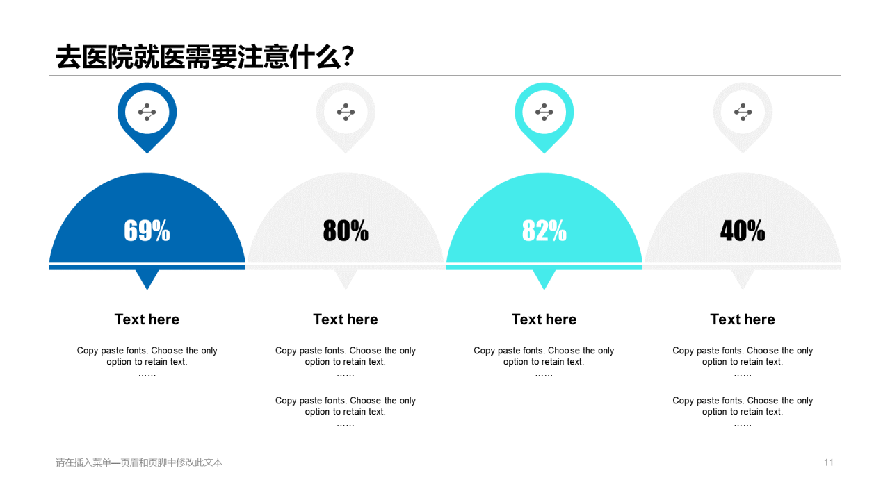 蓝色简约医疗健康工作总结PPT案例
