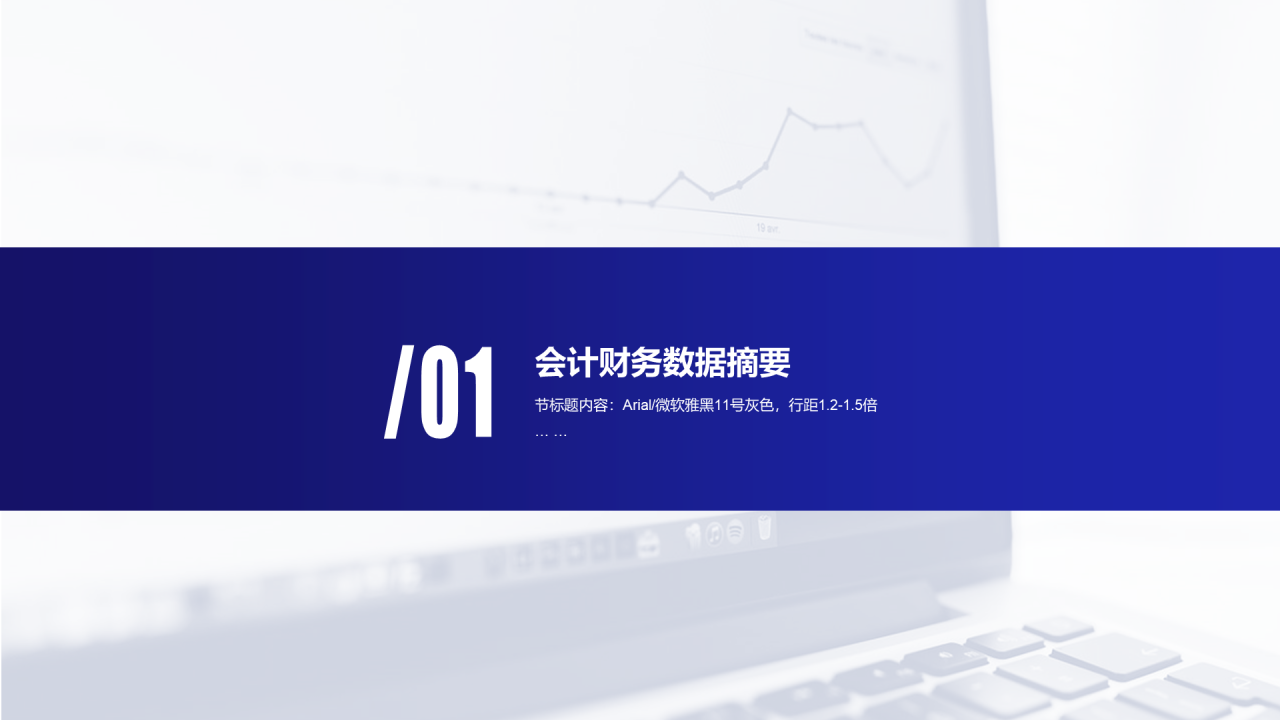 蓝色商务工作总结研究报告PPT案例