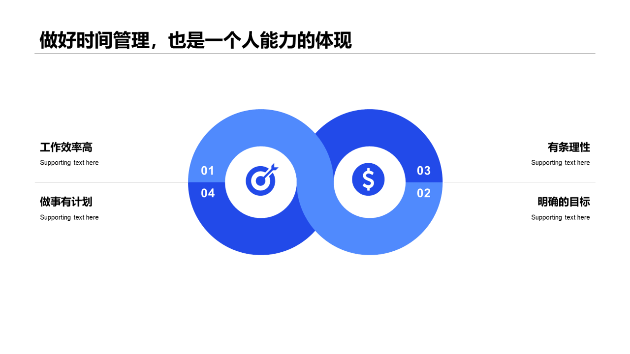 蓝色扁平新员工时间管理理念培训PPT案例