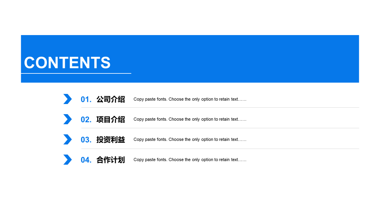 蓝色简约公司互联网项目招商融资PPT案例