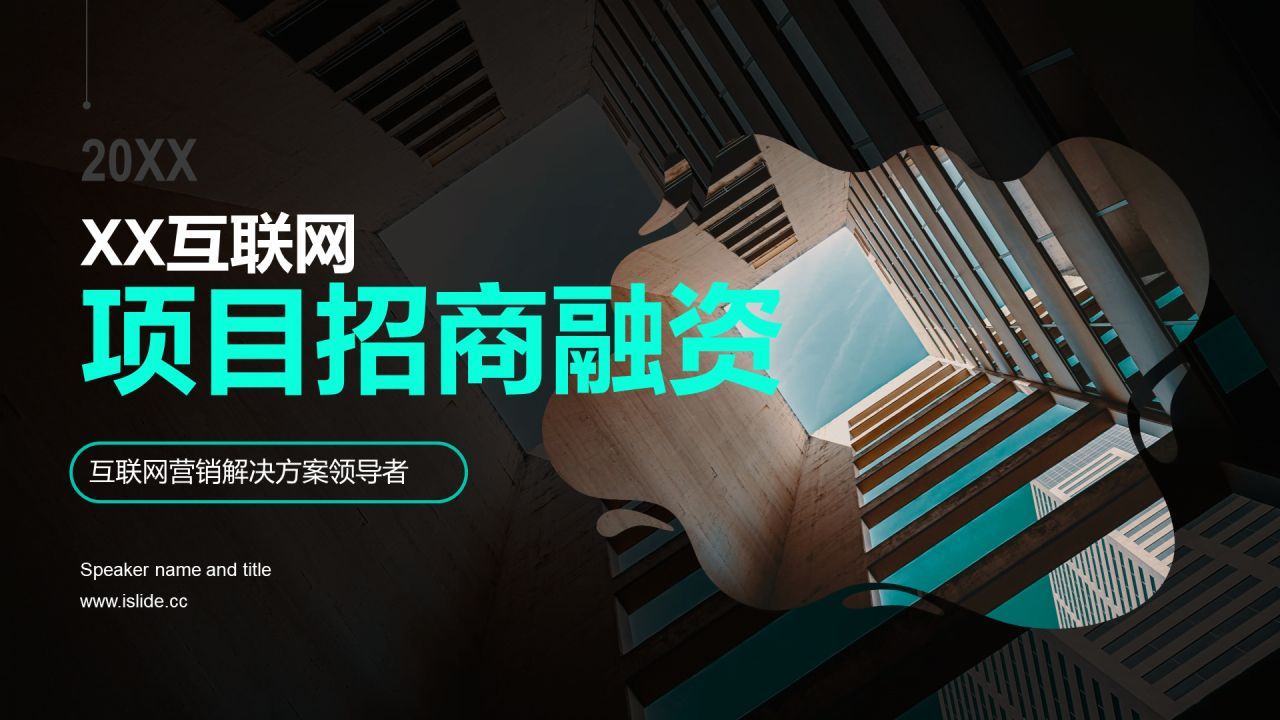 黑色商务互联网项目招商融资项目总结报告PPT下载