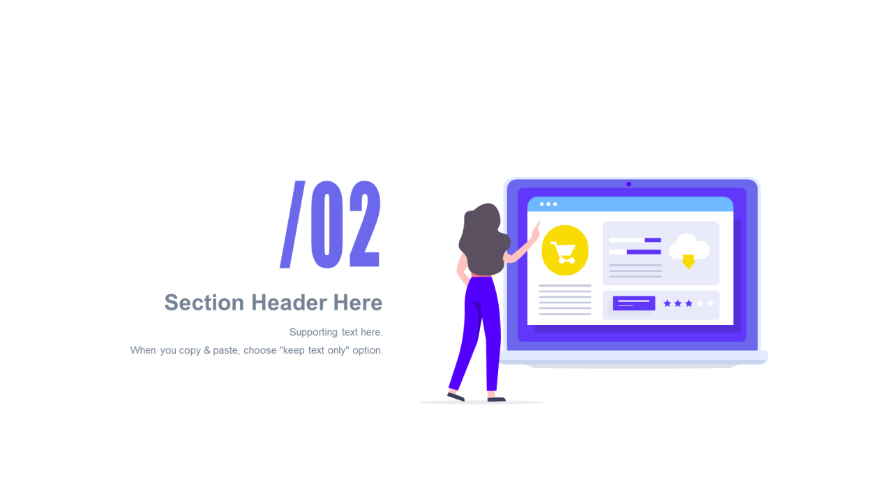 蓝色插画风年终总结PPT通用模板