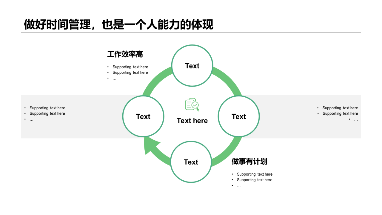 白色插画简约时间管理企业新员工培训PPT案例