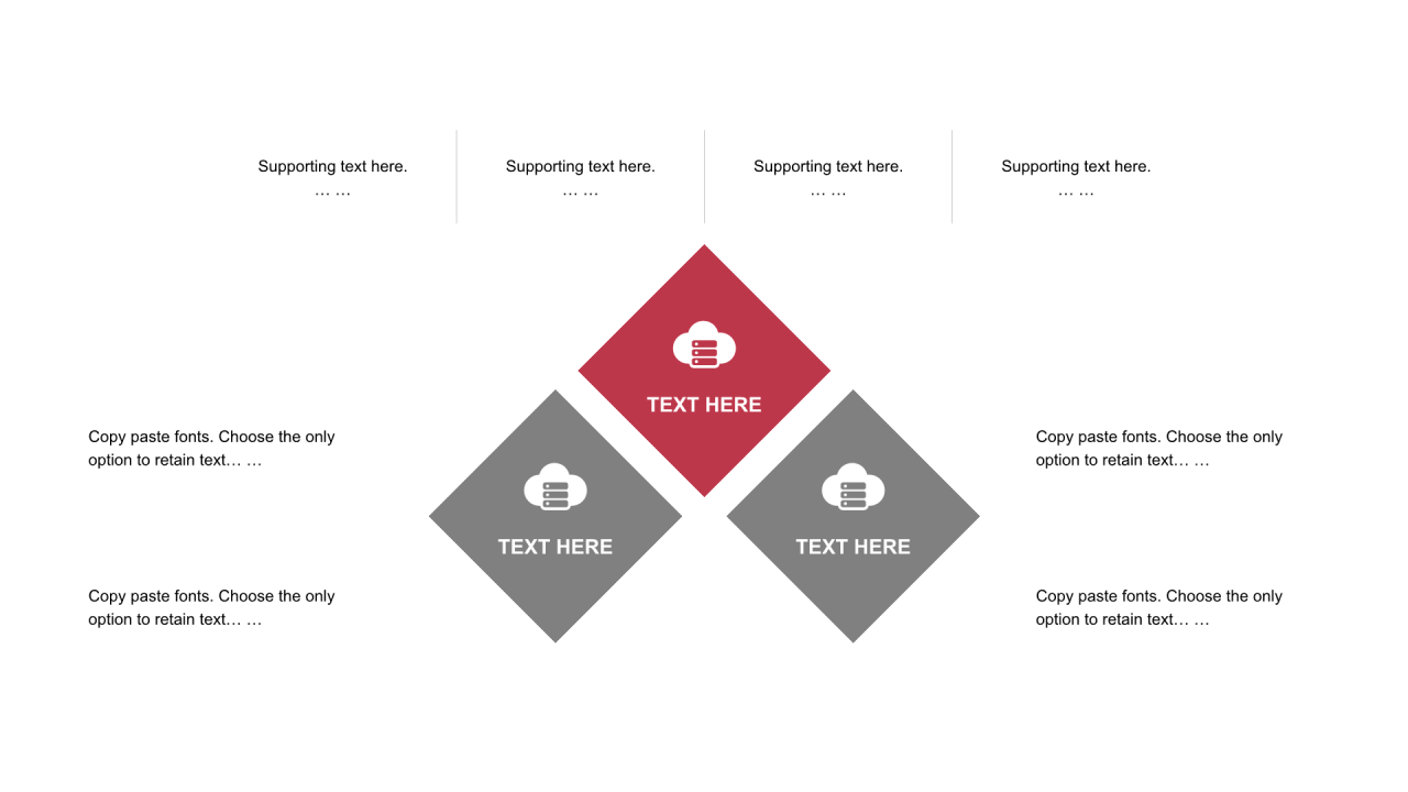 红色矩形扁平3项PPT列表