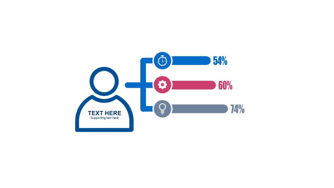 多色扁平PPT条形图