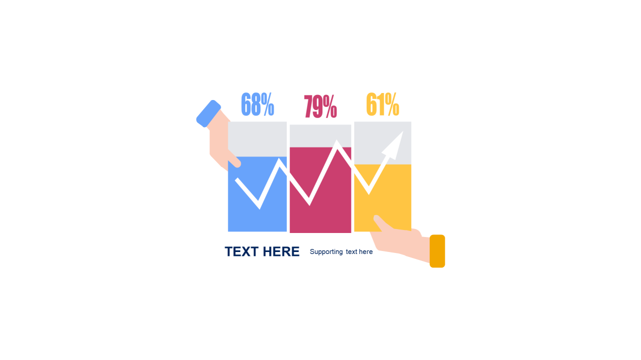 多色扁平PPT柱状图