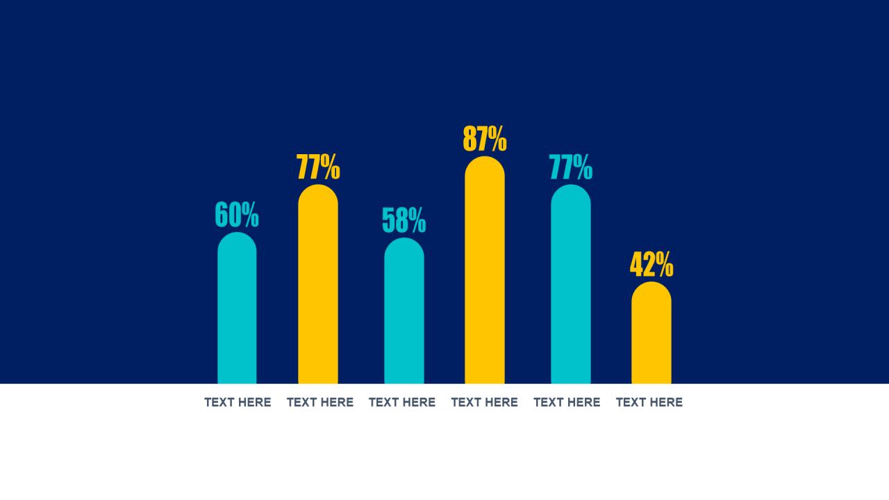 多色简约PPT柱状图