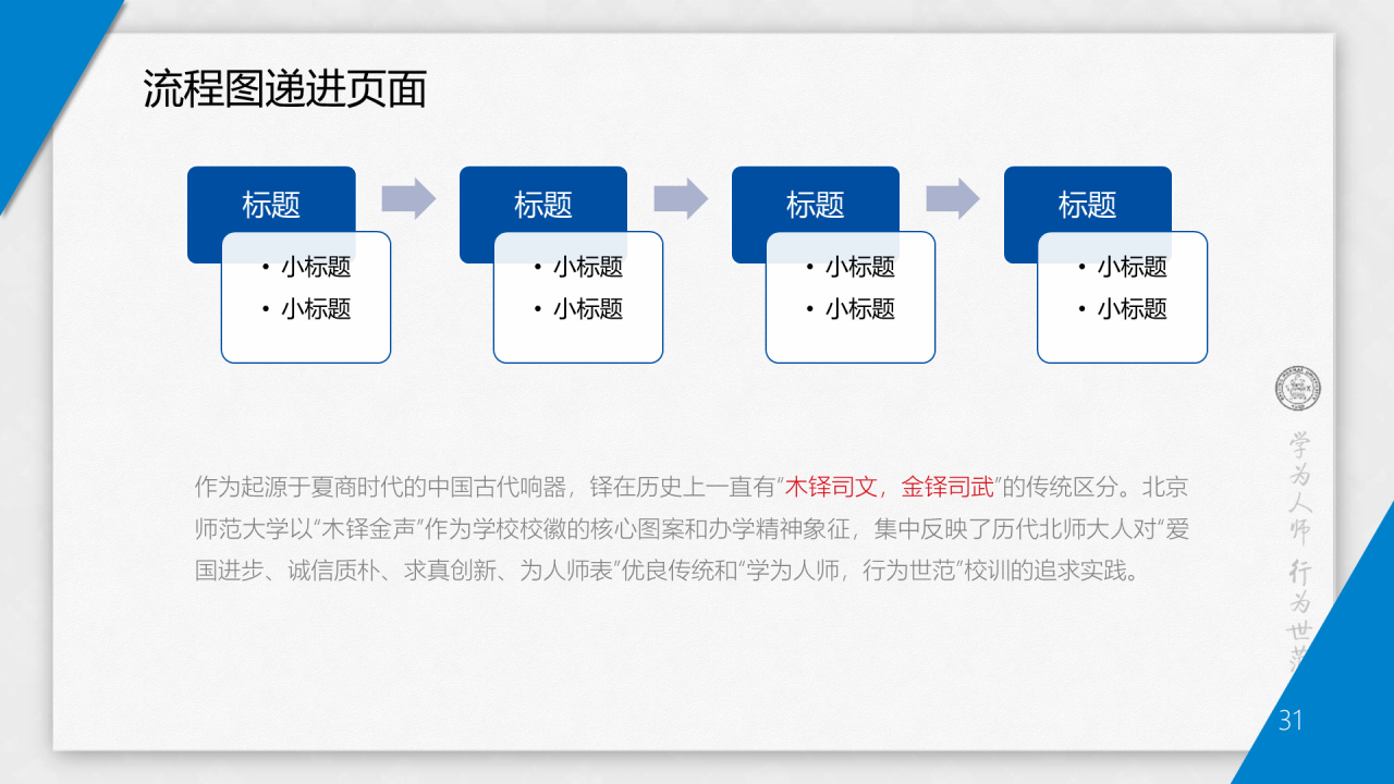 蓝色简约师范大学毕业答辩通用PPT模板下载